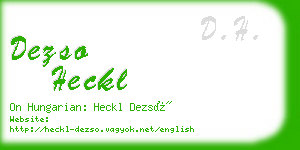 dezso heckl business card